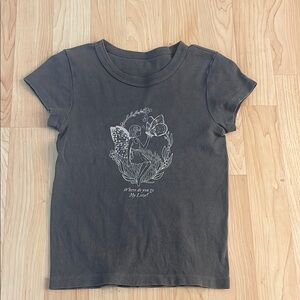Brandy Melville “where do you go my love” Baby Tee